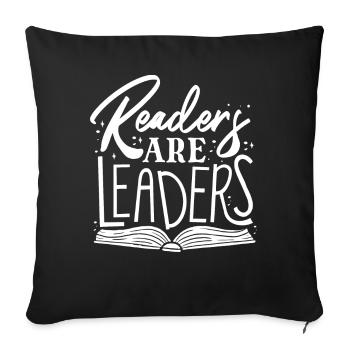 Readers are guides, reads, bookworms - Sofa pillowcase 17,3'' x 17,3'' (45 x 45 cm) - black - Front