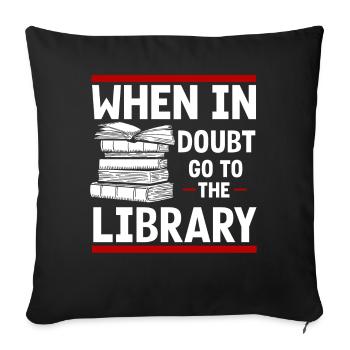 Library Librarian, - Sofa pillowcase 17,3'' x 17,3'' (45 x 45 cm) - black - Front