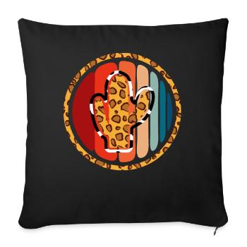 Cactus vache de l’Ouest - Housse de coussin décorative 45 x 45 cm - noir - Devant