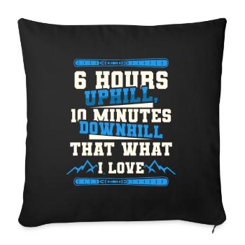 Ski touring Skiing in the hinterland - Sofa pillowcase 17,3'' x 17,3'' (45 x 45 cm) - black - Front