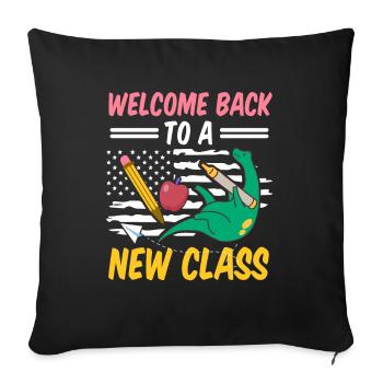 New Class Patriotic US Flag Teacher Students - Sofa pillowcase 17,3'' x 17,3'' (45 x 45 cm) - black - Front