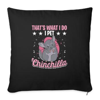 Chinchillin Spirit Grey Chinchilla Pet Zoow - Housse de coussin décorative 45 x 45 cm - noir - Devant