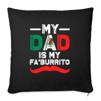 Mexico May 5 Fiesta Burrito Mexican Father - Sofa pillowcase 17,3'' x 17,3'' (45 x 45 cm) - black - Front