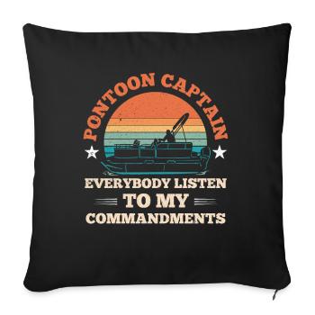 Dock boat motor boating captain - Sofa pillowcase 17,3'' x 17,3'' (45 x 45 cm) - black - Front