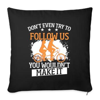 Bicycle Tandem Two-seater Cycling Cycling - Sofa pillowcase 17,3'' x 17,3'' (45 x 45 cm) - black - Front