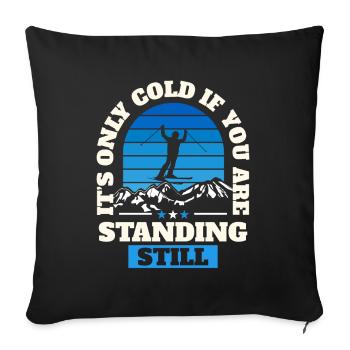 Ski touring Skiing - Sofa pillowcase 17,3'' x 17,3'' (45 x 45 cm) - black - Front