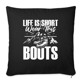 Hiking Hiking Shoes Hike - Sofa pillowcase 17,3'' x 17,3'' (45 x 45 cm) - black - Front