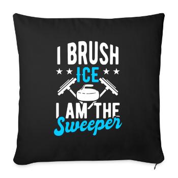 Curling Stone Curler - Sofa pillowcase 17,3'' x 17,3'' (45 x 45 cm) - black - Front