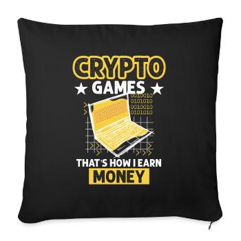 Crypto Games Cryptocurrency Investor - Sofa pillowcase 17,3'' x 17,3'' (45 x 45 cm) - black - Front
