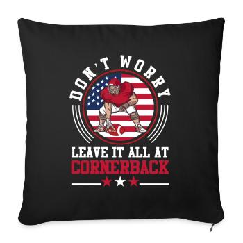 Citation de football américain - Housse de coussin décorative 45 x 45 cm - noir - Devant