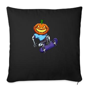 Pumpkin Skeleton Skater - Sofa pillowcase 17,3'' x 17,3'' (45 x 45 cm) - black - Front