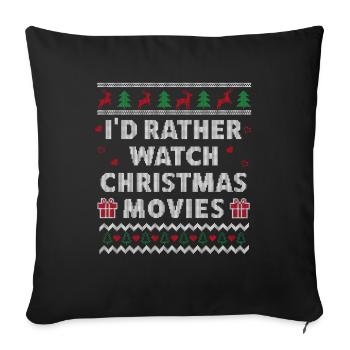 Films de Noël Laid Noël Design Drôle de Noël - Housse de coussin décorative 45 x 45 cm - noir - Devant