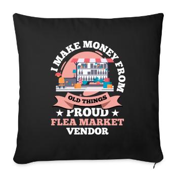 Bazaar Proud Flea Market Seller Junkie - Sofa pillowcase 17,3'' x 17,3'' (45 x 45 cm) - black - Front