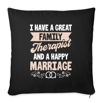 Therapy Psychotherapy Psychiatrist - Sofa pillowcase 17,3'' x 17,3'' (45 x 45 cm) - black - Front
