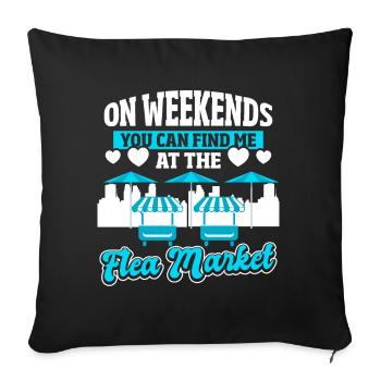 Vendeur junkie d’échange d’objets de collection - Housse de coussin décorative 45 x 45 cm - noir - Devant