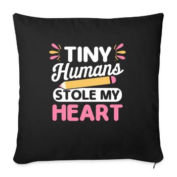First day of school preschool teacher - Sofa pillowcase 17,3'' x 17,3'' (45 x 45 cm) - black - Front