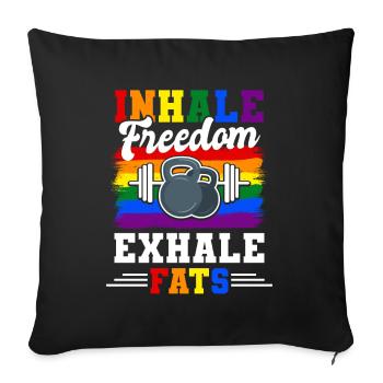 Heli Skiing - Sofa pillowcase 17,3'' x 17,3'' (45 x 45 cm) - black - Front