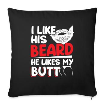 Couples Relationship Beard Lovers - Sofa pillowcase 17,3'' x 17,3'' (45 x 45 cm) - black - Front