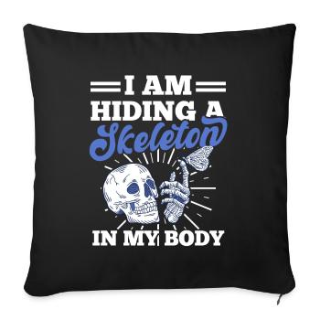 Grufti Skull Skull Skeleton Human Body - Sofa pillowcase 17,3'' x 17,3'' (45 x 45 cm) - black - Front