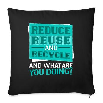 Sensibilisation à la Journée de la Terre Sauvez la planète - Housse de coussin décorative 45 x 45 cm - noir - Devant