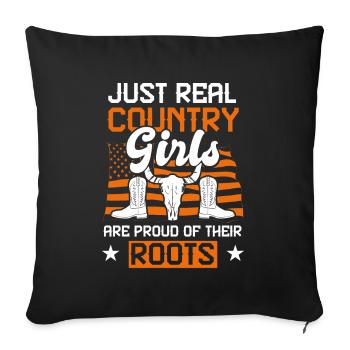 Country Roots Folk - Sofakissenbezug 45 x 45 cm - Schwarz - Vorne