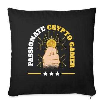 Crypto Games Cryptocurrency Gamer - Sofa pillowcase 17,3'' x 17,3'' (45 x 45 cm) - black - Front