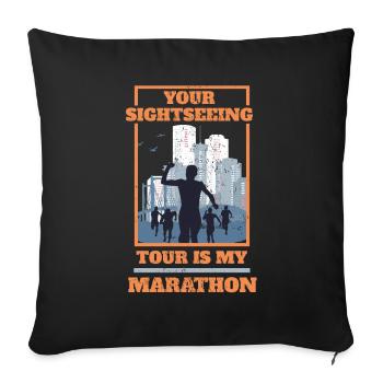 Running Tournament Running Competition Marathon - Sofa pillowcase 17,3'' x 17,3'' (45 x 45 cm) - black - Front