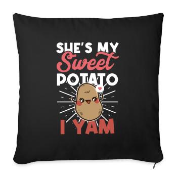 Februar Süßkartoffel Yam Paar - Sofakissenbezug 45 x 45 cm - Schwarz - Vorne