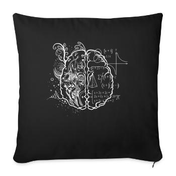Art teacher brain, math teacher - Sofa pillowcase 17,3'' x 17,3'' (45 x 45 cm) - black - Front