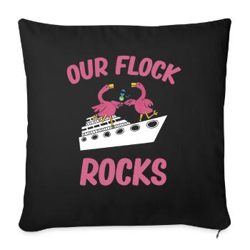 Our herd rocks, - Sofa pillowcase 17,3'' x 17,3'' (45 x 45 cm) - black - Front