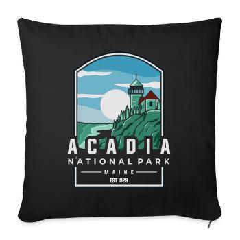 Parc national Acadia - Housse de coussin décorative 45 x 45 cm - noir - Devant