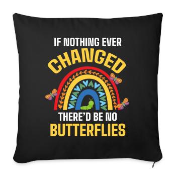 Would there be no butterflies - Sofa pillowcase 17,3'' x 17,3'' (45 x 45 cm) - black - Front