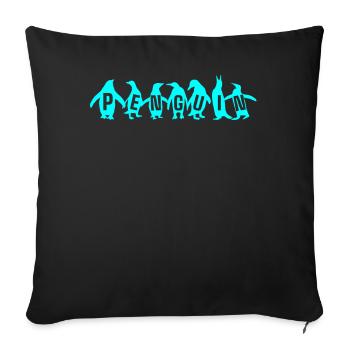Pingouins, Pingouins, Amateurs de Pingouins - Housse de coussin décorative 45 x 45 cm - noir - Devant