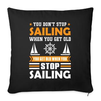 Marins Voile Vieille pension Dicton - Housse de coussin décorative 45 x 45 cm - noir - Devant