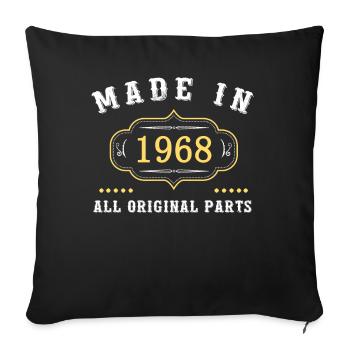 All original parts 1968 - Sofa pillowcase 17,3'' x 17,3'' (45 x 45 cm) - black - Front