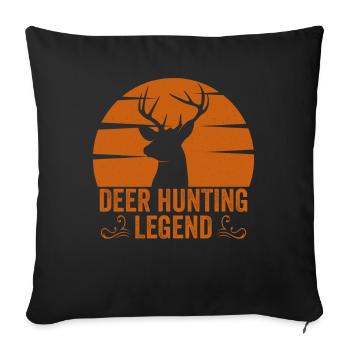Légende de la chasse au cerf Red Chasse aux bois de cerf - Housse de coussin décorative 45 x 45 cm - noir - Devant
