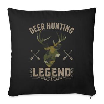 Légende de la chasse au cerf Red Chasse aux bois de cerf - Housse de coussin décorative 45 x 45 cm - noir - Devant
