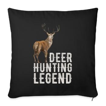 Légende de la chasse au cerf Red Chasse aux bois de cerf - Housse de coussin décorative 45 x 45 cm - noir - Devant