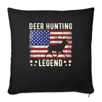 Légende de la chasse au cerf Red Chasse aux bois de cerf - Housse de coussin décorative 45 x 45 cm - noir - Devant