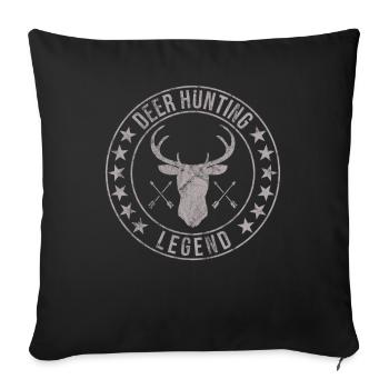 Légende de la chasse au cerf Red Chasse aux bois de cerf - Housse de coussin décorative 45 x 45 cm - noir - Devant