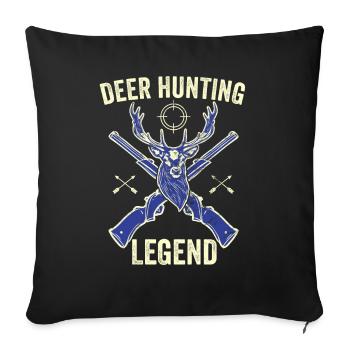 Légende de la chasse au cerf Red Chasse aux bois de cerf - Housse de coussin décorative 45 x 45 cm - noir - Devant