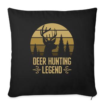 Légende de la chasse au cerf Red Chasse aux bois de cerf - Housse de coussin décorative 45 x 45 cm - noir - Devant