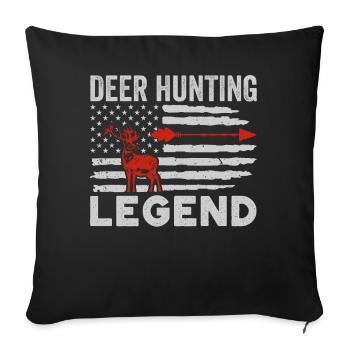 Légende de la chasse au cerf Red Chasse aux bois de cerf - Housse de coussin décorative 45 x 45 cm - noir - Devant