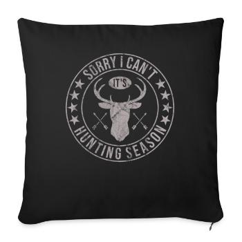 HIrschgeweih Hirschjagd Jagd Jagdsaison - Sofakissenbezug 45 x 45 cm - Schwarz - Vorne