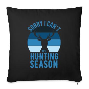 HIrschgeweih Hirschjagd Jagd Jagdsaison - Sofakissenbezug 45 x 45 cm - Schwarz - Vorne