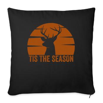 HIrschgeweih Hirschjagd Jagd Jagdsaison - Sofakissenbezug 45 x 45 cm - Schwarz - Vorne