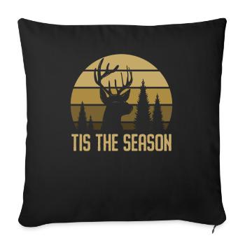 HIrschgeweih Hirschjagd Jagd Jagdsaison - Sofakissenbezug 45 x 45 cm - Schwarz - Vorne