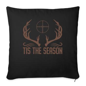 HIrschgeweih Hirschjagd Jagd Jagdsaison - Sofakissenbezug 45 x 45 cm - Schwarz - Vorne