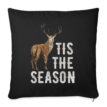 HIrschgeweih Hirschjagd Jagd Jagdsaison - Sofakissenbezug 45 x 45 cm - Schwarz - Vorne
