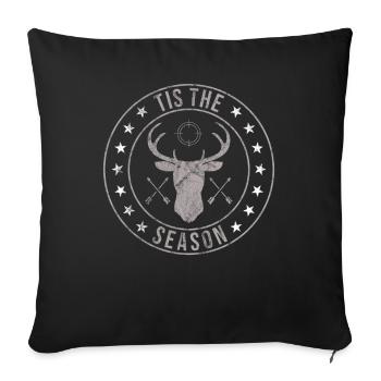 HIrschgeweih Hirschjagd Jagd Jagdsaison - Sofakissenbezug 45 x 45 cm - Schwarz - Vorne
